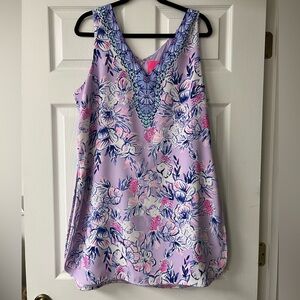 Lilly Pulitzer Ronnie shift romper, size 16 EUC Light Lilac Trunks in the Air